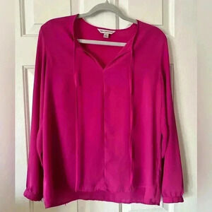 Magenta long sleeve blouse